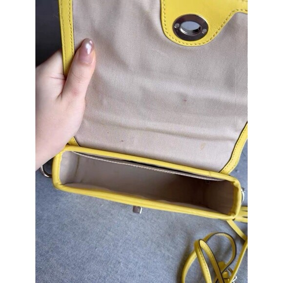 COACH Legacy Penny Crossbody Leather Bag Turn Lock Yellow with Tassels 19914 - Picture 7 of 8